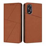 For OPPO A38 /  A18 Strong Magnetic Frosted Flip Leather Phone Case(Coffee Color)
