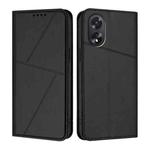 For OPPO A38 /  A18 Strong Magnetic Frosted Flip Leather Phone Case(Black)