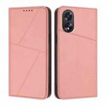 For OPPO A38 /  A18 Strong Magnetic Frosted Flip Leather Phone Case(Pink)