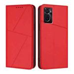 For OPPO A36 / A76 / A96 / K10 Strong Magnetic Frosted Flip Leather Phone Case(Red)