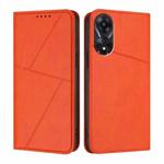 For OPPO A78 5G / A1x Strong Magnetic Frosted Flip Leather Phone Case(Orange)