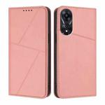 For OPPO A78 5G / A1x Strong Magnetic Frosted Flip Leather Phone Case(Pink)
