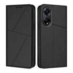 For OPPO A98 5G Strong Magnetic Frosted Flip Leather Phone Case(Black)