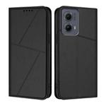 For Motorola Edge 5G 2024 Strong Magnetic Frosted Flip Leather Phone Case(Black)