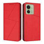For Motorola Edge 40 Strong Magnetic Frosted Flip Leather Phone Case(Red)