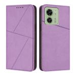 For Motorola Edge 40 Strong Magnetic Frosted Flip Leather Phone Case(Light Purple)