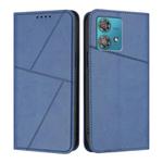 For Motorola Edge 40 Neo Strong Magnetic Frosted Flip Leather Phone Case(Royal Blue)