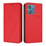 For Motorola Edge 40 Neo Strong Magnetic Frosted Flip Leather Phone Case(Red)