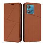 For Motorola Edge 40 Neo Strong Magnetic Frosted Flip Leather Phone Case(Coffee Color)