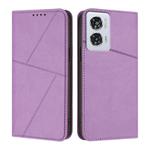 For Motorola Edge 50 Fusion Strong Magnetic Frosted Flip Leather Phone Case(Light Purple)