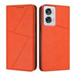 For Motorola Edge 50 Fusion Strong Magnetic Frosted Flip Leather Phone Case(Orange)