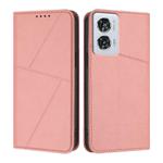 For Motorola Edge 50 Fusion Strong Magnetic Frosted Flip Leather Phone Case(Pink)