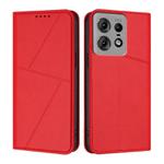 For Motorola Edge 50 Pro Strong Magnetic Frosted Flip Leather Phone Case(Red)
