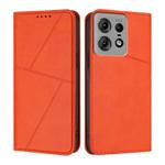 For Motorola Edge 50 Pro Strong Magnetic Frosted Flip Leather Phone Case(Orange)