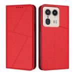 For Motorola Edge 50 Ultra Strong Magnetic Frosted Flip Leather Phone Case(Red)