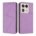 For Motorola Edge 50 Ultra Strong Magnetic Frosted Flip Leather Phone Case(Light Purple)