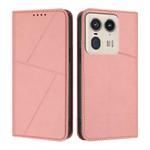 For Motorola Edge 50 Ultra Strong Magnetic Frosted Flip Leather Phone Case(Pink)