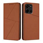 For Motorola Edge 60 Fusion / Moto G 5G 2025 Strong Magnetic Frosted Flip Leather Phone Case(Coffee Color)