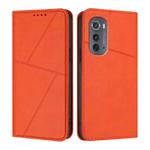 For Motorola Edge 2022 Strong Magnetic Frosted Flip Leather Phone Case(Orange)