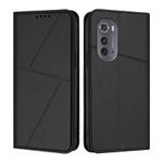 For Motorola Edge 2022 Strong Magnetic Frosted Flip Leather Phone Case(Black)