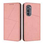 For Motorola Edge 2022 Strong Magnetic Frosted Flip Leather Phone Case(Pink)