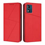 For Motorola Moto E13 Strong Magnetic Frosted Flip Leather Phone Case(Red)