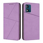 For Motorola Moto E13 Strong Magnetic Frosted Flip Leather Phone Case(Light Purple)