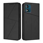For Motorola Moto E13 Strong Magnetic Frosted Flip Leather Phone Case(Black)
