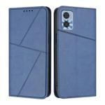 For Motorola Moto E22 Strong Magnetic Frosted Flip Leather Phone Case(Royal Blue)