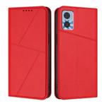 For Motorola Moto E22 Strong Magnetic Frosted Flip Leather Phone Case(Red)