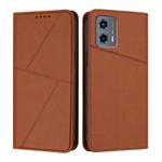 For Motorola Moto G 5G 2023 Strong Magnetic Frosted Flip Leather Phone Case(Coffee Color)