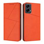 For Motorola Moto G 5G 2024 / Moto G Play 2024 Strong Magnetic Frosted Flip Leather Phone Case(Orange)