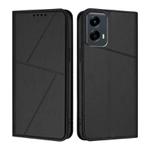 For Motorola Moto G 5G 2024 / Moto G Play 2024 Strong Magnetic Frosted Flip Leather Phone Case(Black)