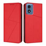 For Motorola Moto G Play 2024 Strong Magnetic Frosted Flip Leather Phone Case(Red)