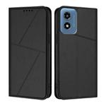 For Motorola Moto G Play 2024 Strong Magnetic Frosted Flip Leather Phone Case(Black)