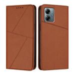 For Motorola Moto G Play 2025 / G Power 2025 Strong Magnetic Frosted Flip Leather Phone Case(Coffee Color)