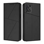 For Motorola Moto G Power 2023 Strong Magnetic Frosted Flip Leather Phone Case(Black)