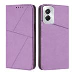For Motorola Moto G Power 2024 Strong Magnetic Frosted Flip Leather Phone Case(Light Purple)