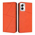 For Motorola Moto G Power 2024 Strong Magnetic Frosted Flip Leather Phone Case(Orange)