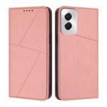 For Motorola Moto G Power 2024 Strong Magnetic Frosted Flip Leather Phone Case(Pink)
