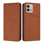 For Motorola Moto G Stylus 5G 2023 Strong Magnetic Frosted Flip Leather Phone Case(Coffee Color)