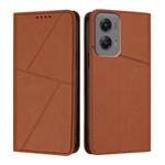 For Motorola Moto G Stylus 5G 2024 Strong Magnetic Frosted Flip Leather Phone Case(Coffee Color)