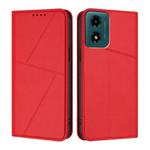 For Motorola Moto G04 / G04s / E14 Global Strong Magnetic Frosted Flip Leather Phone Case(Red)