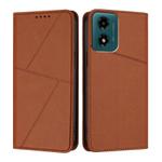 For Motorola Moto G04 / G04s / E14 Global Strong Magnetic Frosted Flip Leather Phone Case(Coffee Color)