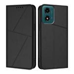For Motorola Moto G04 / G04s / E14 Global Strong Magnetic Frosted Flip Leather Phone Case(Black)