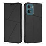 For Motorola Moto G05 / Moto E15 Strong Magnetic Frosted Flip Leather Phone Case(Black)