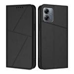 For Motorola Moto G14 / G54 EU / Brazil Strong Magnetic Frosted Flip Leather Phone Case(Black)
