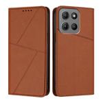 For Motorola Moto G15 / G15 Power Strong Magnetic Frosted Flip Leather Phone Case(Coffee Color)