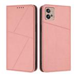 For Motorola Moto G32 Strong Magnetic Frosted Flip Leather Phone Case(Pink)