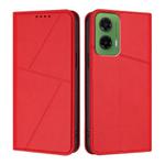 For Motorola Moto G35 Strong Magnetic Frosted Flip Leather Phone Case(Red)